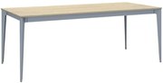 Rokovací kancelársky stôl PRIMO ACTION, 200x90 cm, sivostrieborná podnož, dub prírodný