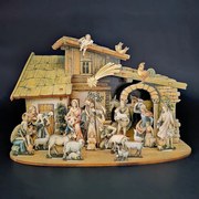 AMADEA Drevený skladací betlehem 3D 17 cm