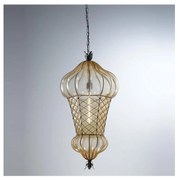 SIRU - Luster na reťazi BABÀ 1xE27/60W/230V pr. 30 cm béžová/hnedá benátske sklo