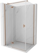 Mexen Mist H T, sprchový kút s výklopnými dverami ľavý 85 x 75 cm, číre sklo, medená matná, 8A5T-085-075-65-00-L