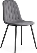 Jedálenská stolička LUMO zamatová, grafitová / čierne nohy