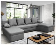 Univerzálna rozkladacia rohová sedacia súprava s úložným priestorom vo tvare U ALMEIDA sivá
