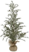 Zelený vianočný borovicový stromček v jute a so šiškami Pine Tree - 90 cm