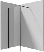 Deante Kerria Plus, Walk-in sprchová zástena 80cm, výška 200cm, 6mm číre sklo s ActiveCover, čierny profil, KTS_N38P