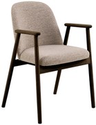 RODERIC Béžové Latte (tkanina Monza 60) / konštrukcia lakovaný dymový dub – DREVENÉ KRESLO DO OBÝVAČKY, JEDÁLNE ČI KUCHYNE