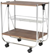 Wenko Skladací servírovací vozík Dinett orech, 70 x 40,6 x 68 cm
