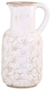 Krémový keramický džbán s kvetmi Colmar - 16 * 14 * 30cm