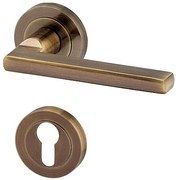 Dverové kovanie ACT Leipzig R (BRONZ), kľučka-kľučka, WC kľúč, AC-T Bronz