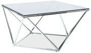 Konferenčný stolík Silver A III 80 x 80 cm, číra / strieborná