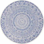Kusový koberec Mojkoberec Original Nora 104162 Blue Creme kruh – na von aj na doma, 100x100 (priemer) kruh, modrá, chodba / predsieň, Mujkoberec Original