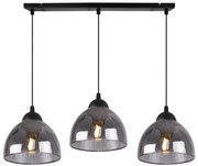 Závesné svietidlo Venice, 3x grafitové sklenené tienidlo