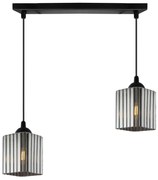 Závesné svietidlo Riffle Square, 2x grafitové sklenené tienidlo, b
