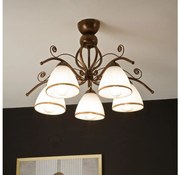 Lamkur Prisadený luster RETRO 5xE27/60W/230V bronz patina LA56142