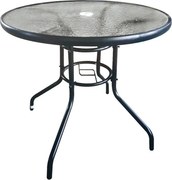 TRENDIE Záhradný stolík so sklom 80 cm okrúhly