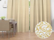 Biante Saténový záves LUP-503 Zlatý zámocký vzor na krémovo bielom 140x140 cm
