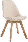 Stolička Manado - koženka, drevené nohy natura - Krémová