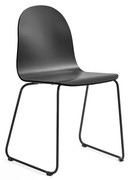 Stolička GANDER, podnož s klzákmi, lakovaná, čierna