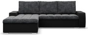 Rohová rozkladacia sedačka AURORA ľavá popolová / čierna