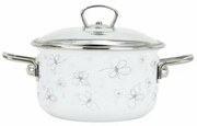 Belis Smaltovaný hrniec s pokrievkou Premium, biela, 18 cm, 2,2 l, 2,2 l
