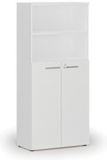 Kombinovaná kancelárska skriňa PRIMO WHITE, dvere na 3 poschodia, 800 x 420 x 1781 mm, biela