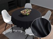 Biante Okrúhly bavlnený saténový obrus ST-006 Čierny Ø 110 cm
