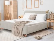 Posteľ Flamingo 180x200 cm, šedo-béžová štruktúrovaná tkanina%