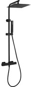Kuchinox Cubi, sprchová sada s termostatickou batériou, hlavovou a ručnou sprchovou hlavicou, čierna matná, LAV-PKU_70TD