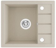 Laveo Trzynastka, 1-komorový granitový drez 570x495x185 mm, béžová, LAV-SBP_413T