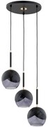 Luster na lanku MILTONA 3xE27/60W/230V čierna/šedá