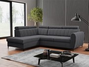 Rohová sedačka Potazuro L (tmavosivá) (s úl. priestorom) (L)