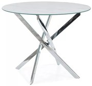 Jedálenský stôl Agis 90 cm biely mramor/chróm