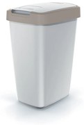 Odpadkový kôš s farebným vekom, 12 l, hnedá / sivá