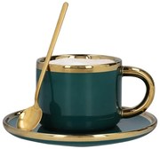 Šálka SINNES s podšálkou, smaragdová ALL 978054
