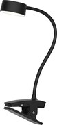 Solight LED stolná nabíjacia lampička, 2W, 210lm, 3CCT, čierna, clip