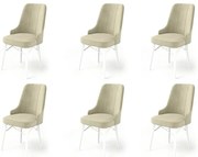Súprava jedálenských stoličiek Pare Cream and White, 6 ks