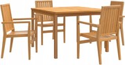 vidaXL 5-dielna sada záhradného nábytku, masívne teakové drevo