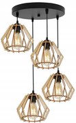 Závesné svietidlo Timber, 4x drevené tienidlo, o