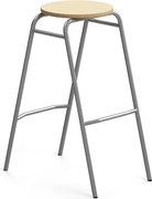 Barová stolička ALTUS, výška 790 mm, strieborná/breza