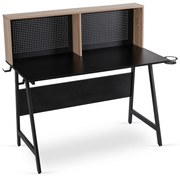 Moderný gamer stôl ICE, čierny/dub sonoma