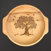 AMADEA Drevená miska s motívom stromu, masívne drevo, 24 cm