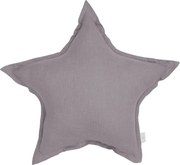 Ľanový vankúš hviezda tmavo šedá 50 cm