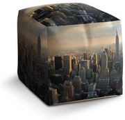 Sablio Taburet Cube New York Skyline: 40x40x40 cm