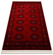 Koberec ORIENT 6871 so strapcami, rám / ornament / klasický, bordový / čierny