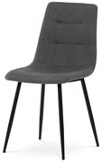 Židle jídelní, šedá látka, kov černý mat