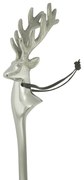 Strieborná kovová obúvacia lyžica s hlavou jeleňa Deer - 52*5*1cm