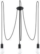 Sollux SL.0370 - Luster na lanku EDISON 3 3xE27/60W/230V pavúk čierna