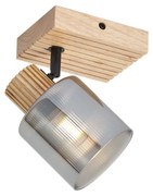 Smart spot hout met smoke glas draai- en kantelbaar incl. Wifi G45 - Gracy