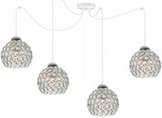Závesné svietidlo Crystal Spider, 4x strieborné krištáľové tienidlo, (chrómové uchytenie), w