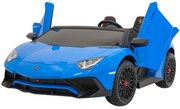 Autíčko Lamborghini Aventador SV na batérie pre 2 deti Modré + 2,4 GHz diaľkové ovládanie + EVA pena + audio LED