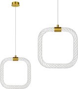 Toolight Toolight, závesné LED svietidlo 20x20cm, 9W, 3000K, LHJ056-CP1, číra-zlatá matná, OSW-60029